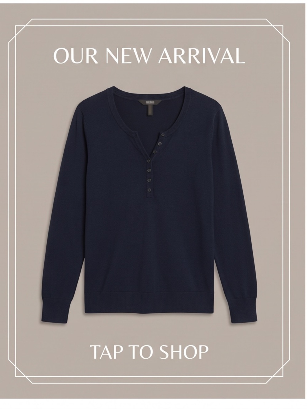 Men's Navy Henley Sweater